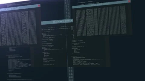 Program codes. Hackers stealing data, strings of programming code on display, Stock Footage 180774843