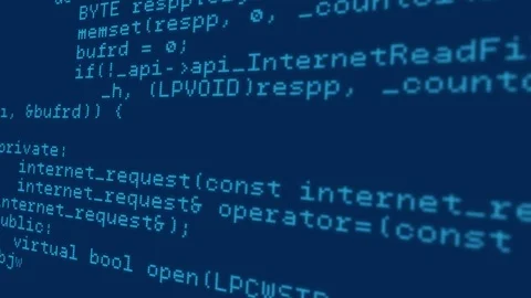 Program codes running on the screen Stock Footage 110692742