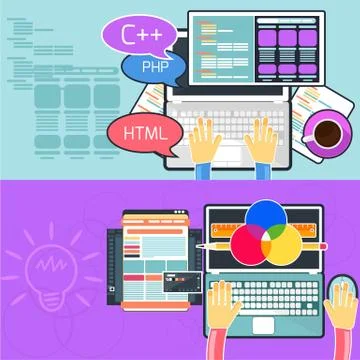 Program coding and web design Stock-Illustration