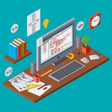 Program coding, application development vector concept Illustrazione stock