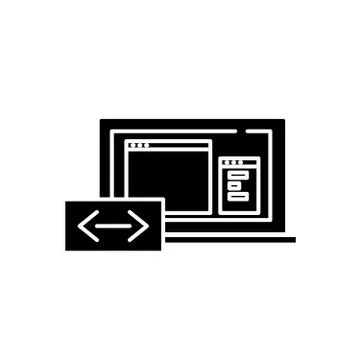 Program coding black icon, vector sign on isolated background. Program coding Illustrazione stock