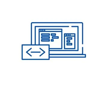 Program coding line icon concept. Program coding flat vector symbol, sign Stock Illustration