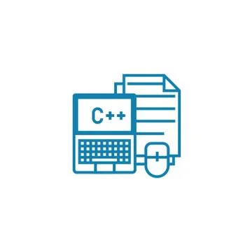 Program coding linear icon concept. Program coding line vector sign, symbol Stock Illustration