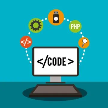 Program coding website Stock Illustration
