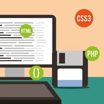 Program coding website Stock Illustration