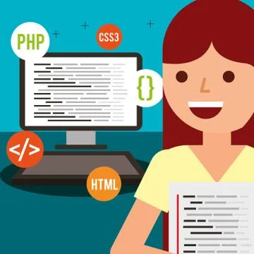 Program coding website Stock Illustration