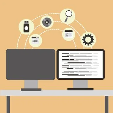 Program coding website Stock Illustration