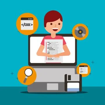 Program coding website Stock Illustration