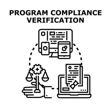 Program compliance verification process on digital devices Stock-Illustration