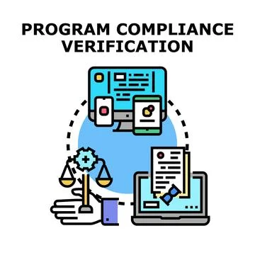Program compliance verification process on digital devices イラスト素材