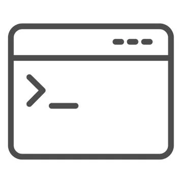 Program console line icon. Application command input window symbol, outline イラスト素材