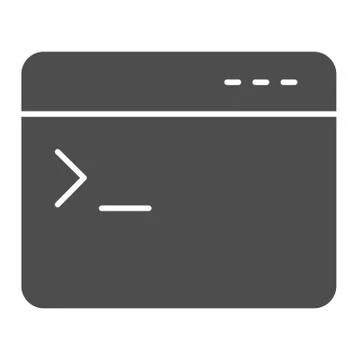 Program console solid icon. Application command input window symbol, glyph style Stock Illustration