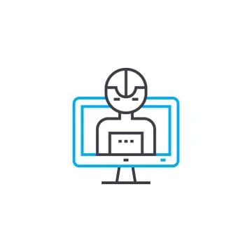 Program control linear icon concept. Program control line vector sign, symbol Stock Illustration