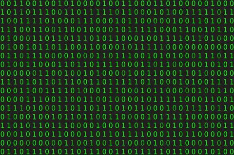 Program datum background. Green programming binary coding. Matrix Illustrazione stock