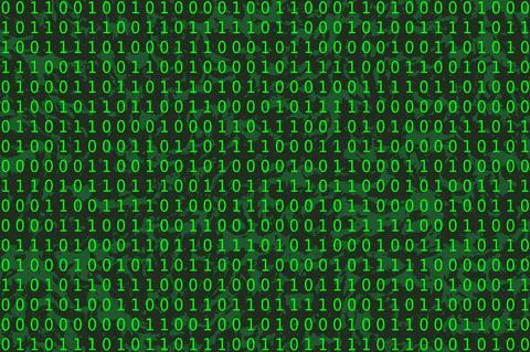 Program datum background. Green programming binary coding. Matrix Illustrazione stock