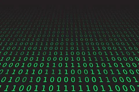 Program datum background. Green programming binary coding. Matrix vector Stock Illustration