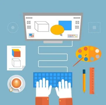 Program for design and architecture. Stock Illustration