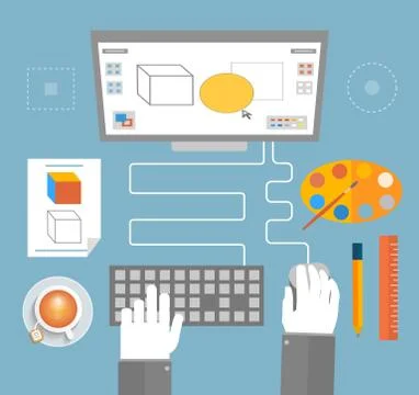 Program for design and architecture. Stock Illustration