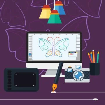 Program for design and architecture. 스톡 일러스트