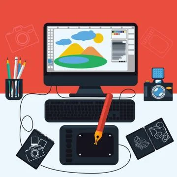 Program for design and architecture. Stock Illustration