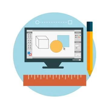 Program for design and architecture. Stock Illustration