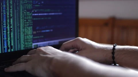 Program devloper using laptop for coding software. code program on laptop. Stock Footage 219322422