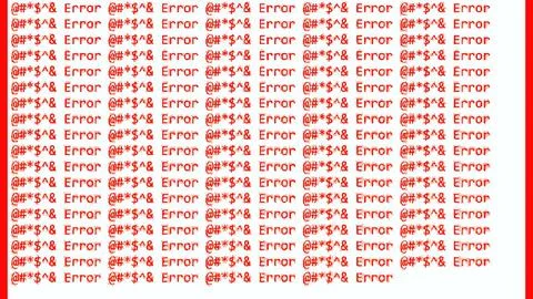 Program error code failure red script text white Illustration