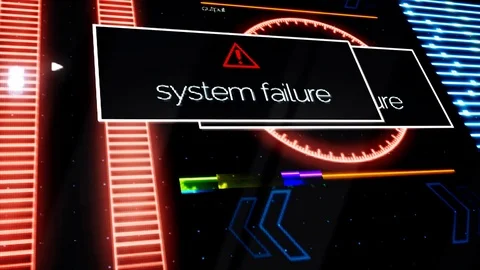 Program failure warning notifications all over the screen, security alert Stock Footage 106055660