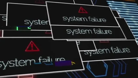 Program Failure Warning Notifications Security Alert Screen Animation Видео 334563104