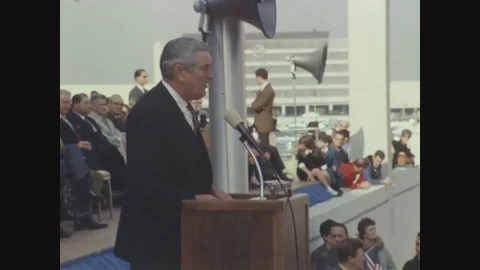 Program held for the successful launch of Apollo 8 - 1969 Video stock 94341656