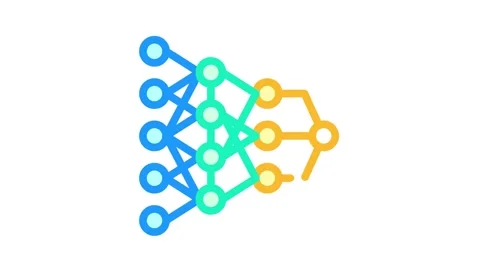 Program hierarchy artificial intelligence color icon animation Stock Footage 156648819