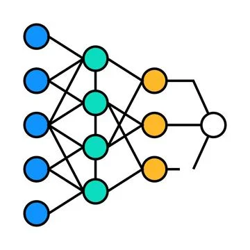 Program hierarchy artificial intelligence icon color illustration Illustrazione stock