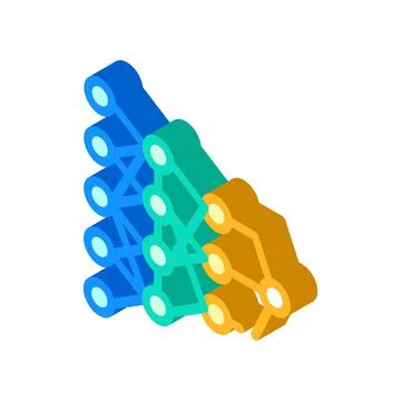 Program hierarchy artificial intelligence isometric icon vector illustration Stock-Illustration
