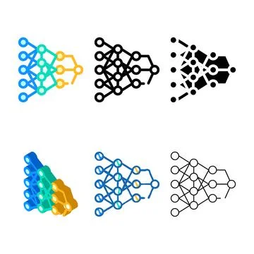 Program hierarchy artificial pack intelligence color icon vector Illustrazione stock