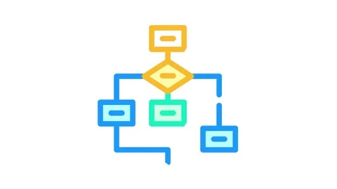 Program hierarchy color icon animation Stock Footage 156648843