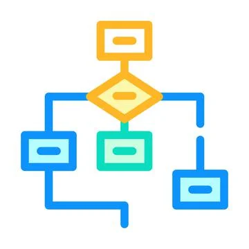 Program hierarchy color icon vector isolated illustration Stock-Illustration