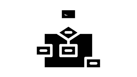 Program hierarchy glyph icon animation Stock Footage 156650089