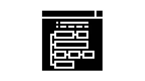 Program hierarchy glyph icon animation Stock Footage 163804638