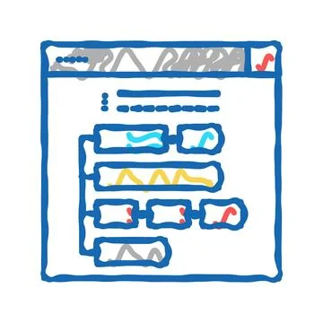 Program hierarchy icon doodle illustration 库存插图