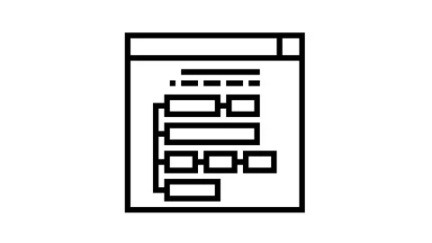 Program hierarchy line icon animation Stock Footage 163795222