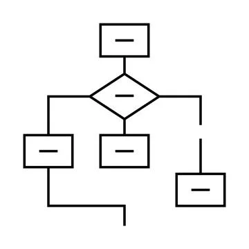 Program hierarchy line icon vector isolated illustration Stock-Illustration