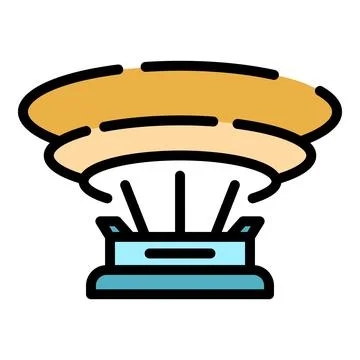 Program hologram projection icon vector flat Illustrazione stock