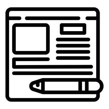 Program implementation script icon outline vector Illustrazione stock