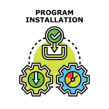 Program installation concept creating software download process Ilustración de archivo