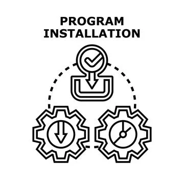 Program installation concept creating software download process Illustration