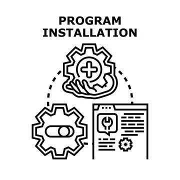 Program installation software setup and configuration Stock Illustration