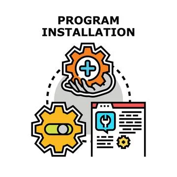 Program installation software setup and configuration Stock Illustration