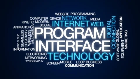 Program interface animated word cloud. Kinetic typography. Stock Footage 113336255