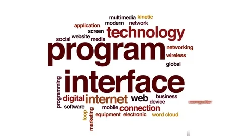 Program interface animated word cloud. Kinetic typography. Stock Footage 113407657
