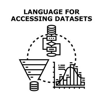 Program language accessing dataset vector concept イラスト素材